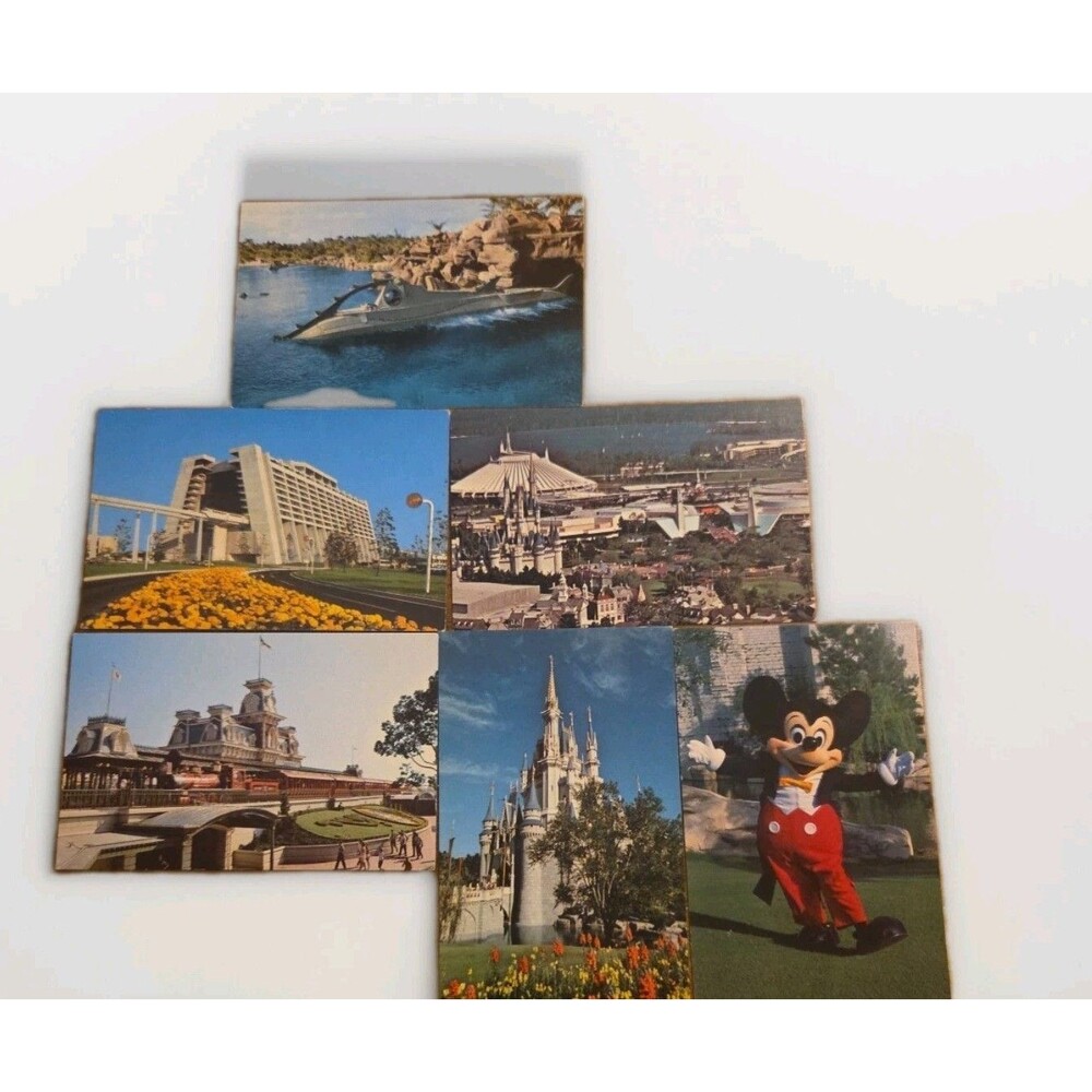Vintage Walt Disney World Postcard Lot Photo Cards